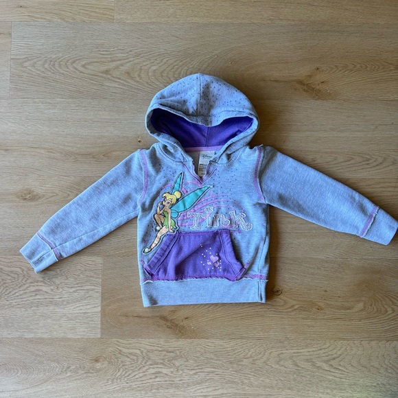 Disney Tinkerbell Kids Hoodie in Gray and Purple - Picture 1 of 6